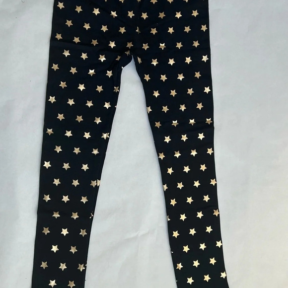 Poof New York Women's Black Golden Stars design Comfy Legging, size M (10-12) - Picture 2 of 5